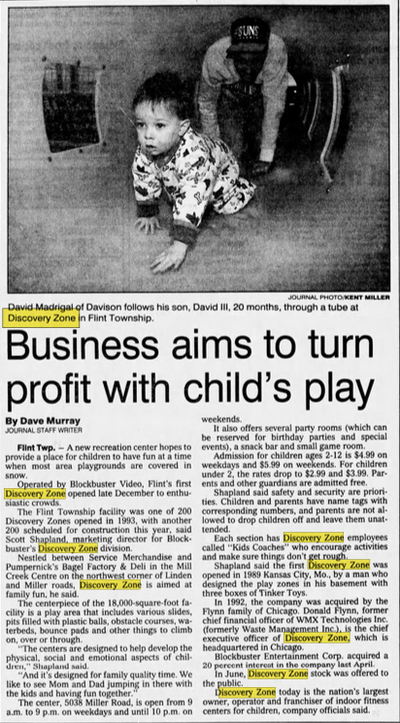 Discovery Zone - Jan 06 1994 Article (newer photo)